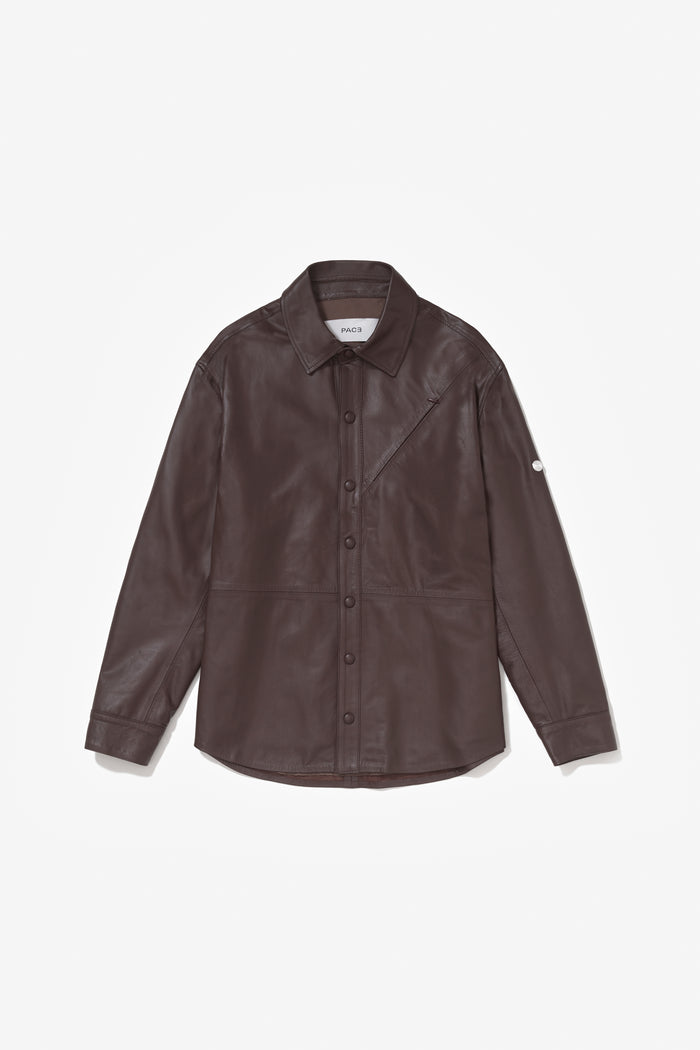 PRÉ VENDA - DYNAMIC LEATHER SHIRT BROWN