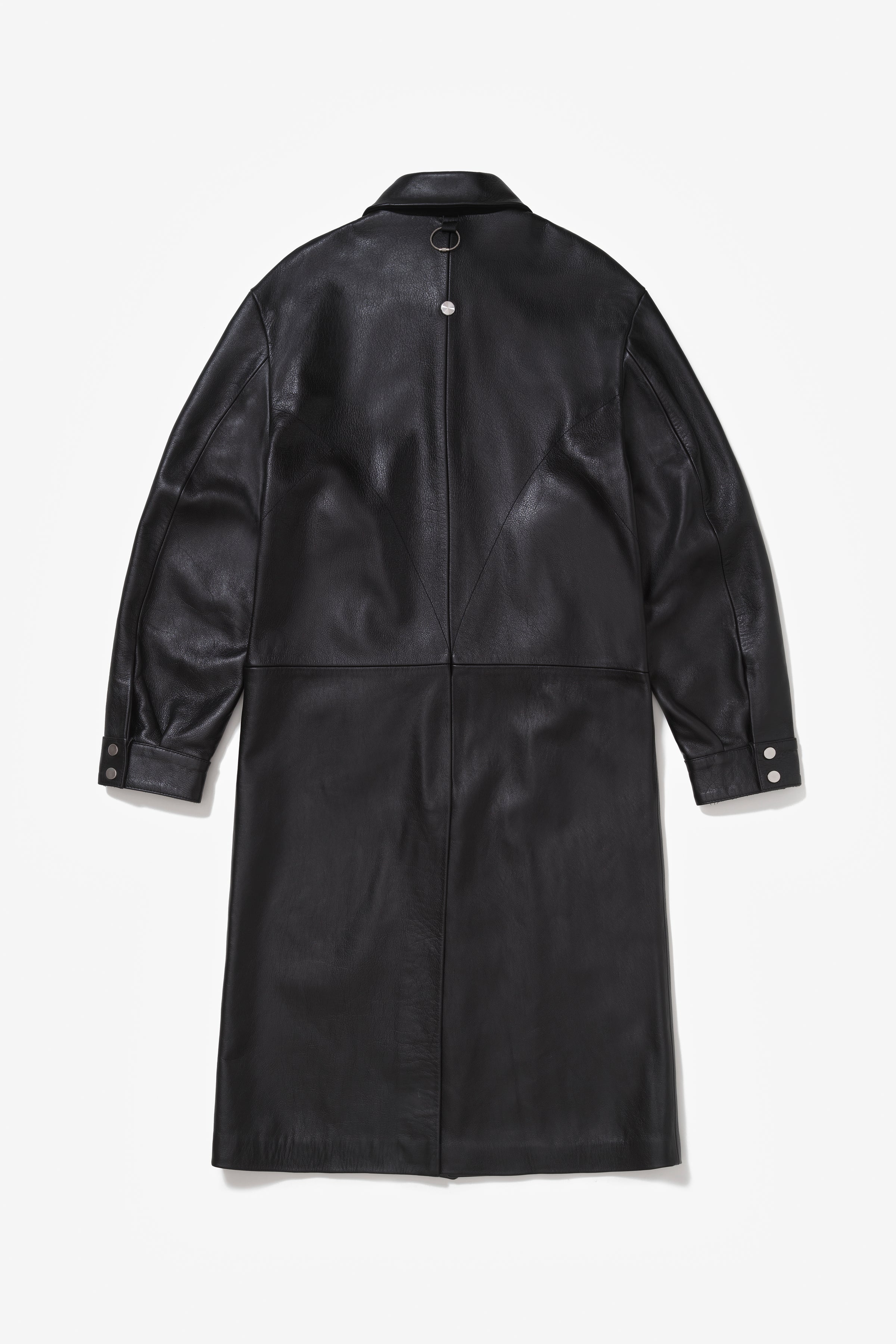 PRÉ VENDA - LEON LEATHER LONG COAT BLACK