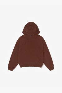 RIPPED ZIP HOODIE STONE BROWN