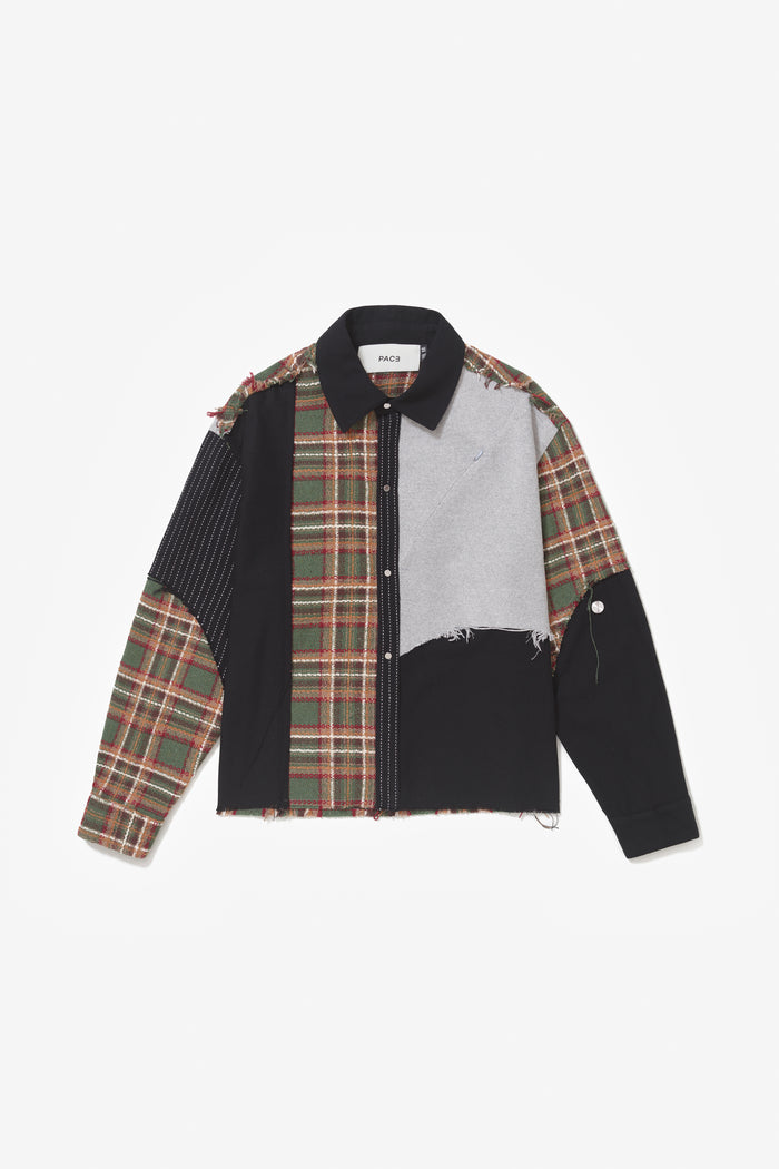 CANINO DYNAMIC PATCHWORK SHIRT GREEN