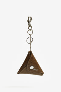 ONIGUIRI COIN POUCH CROCO LEATHER BROWN