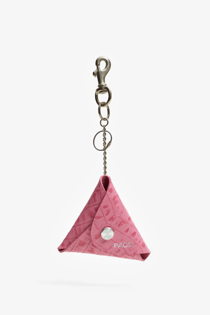 ONIGUIRI COIN POUCH CROCO LEATHER PINK