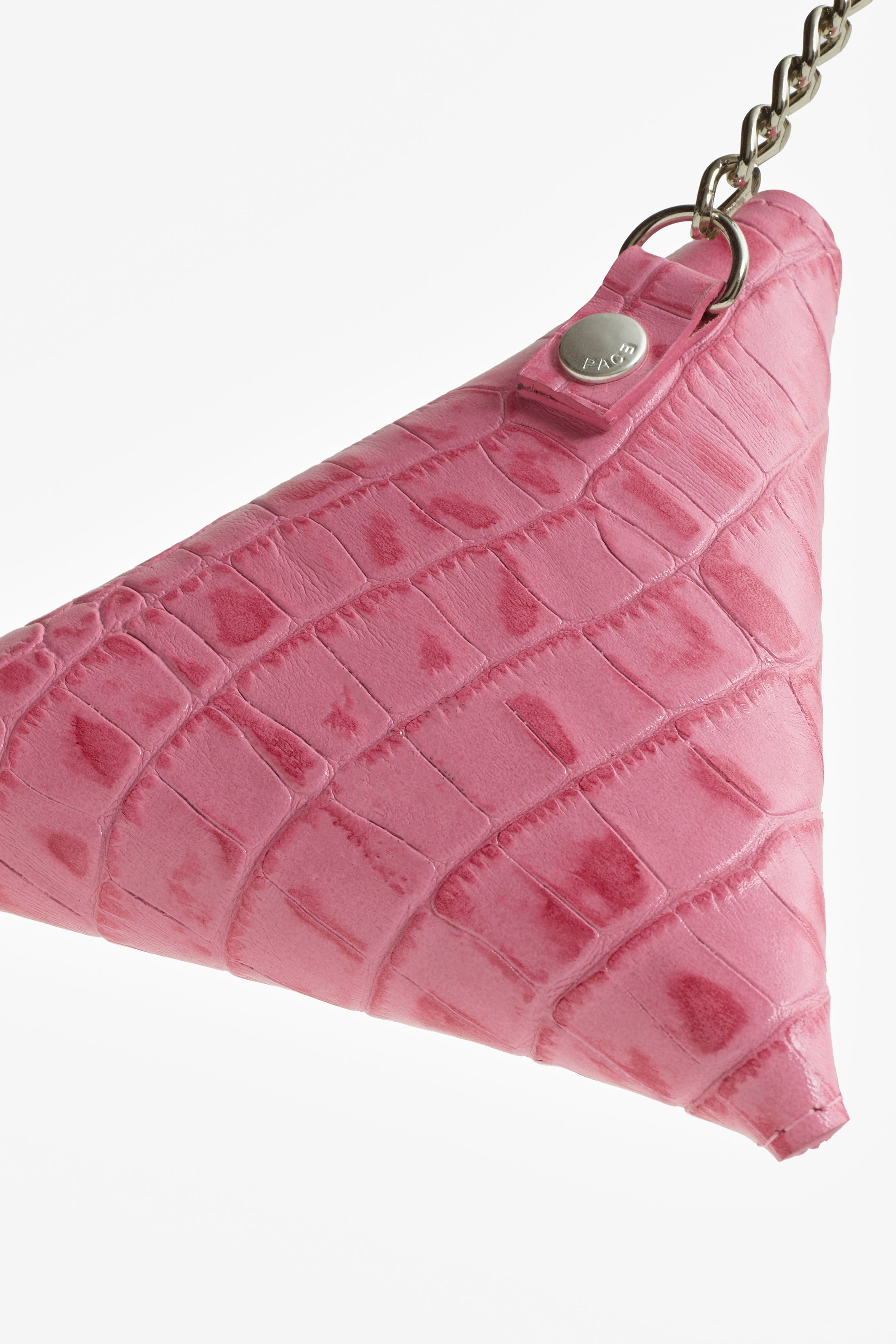 ONIGUIRI COIN POUCH CROCO LEATHER PINK
