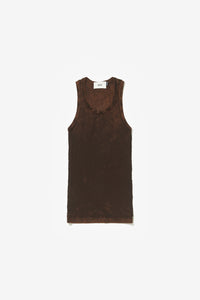 PATTERN TANK TOP STONE WASHED BROWN