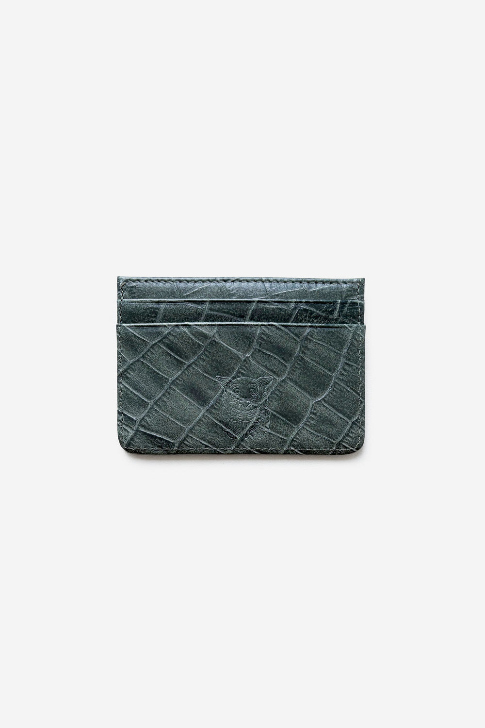 CARD HOLDER CROCO LEATHER GREEN