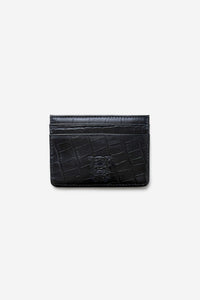 CARD HOLDER CROCO LEATHER BLACK