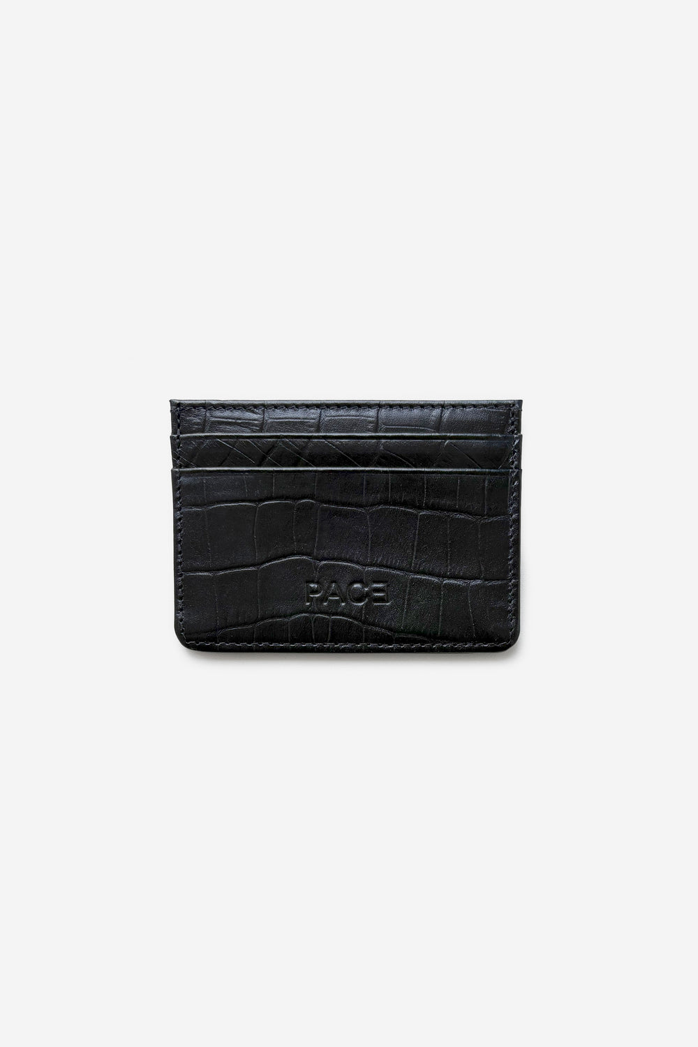 CARD HOLDER CROCO LEATHER BLACK