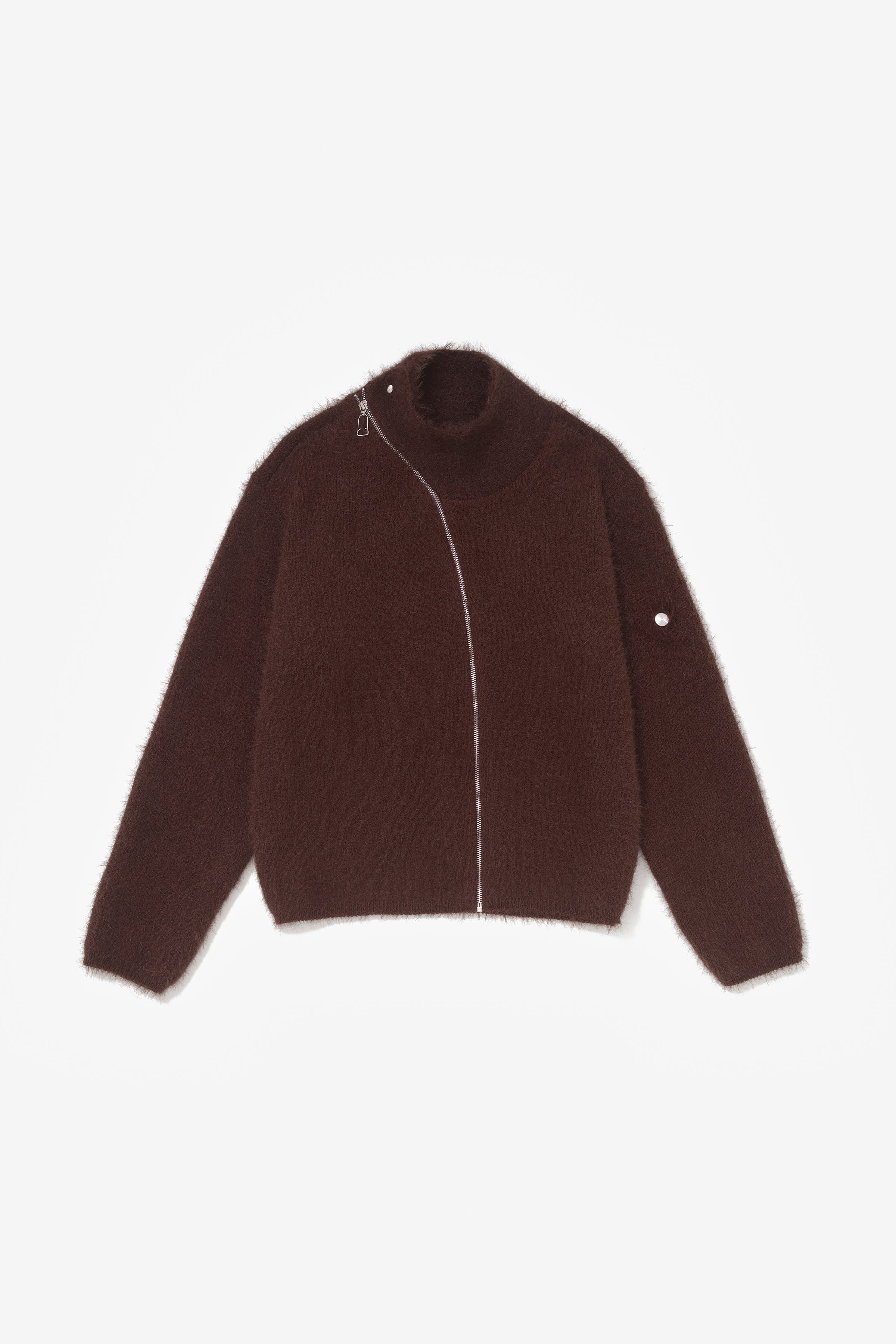 TIRAMISU ZIP UP KNIT BROWN