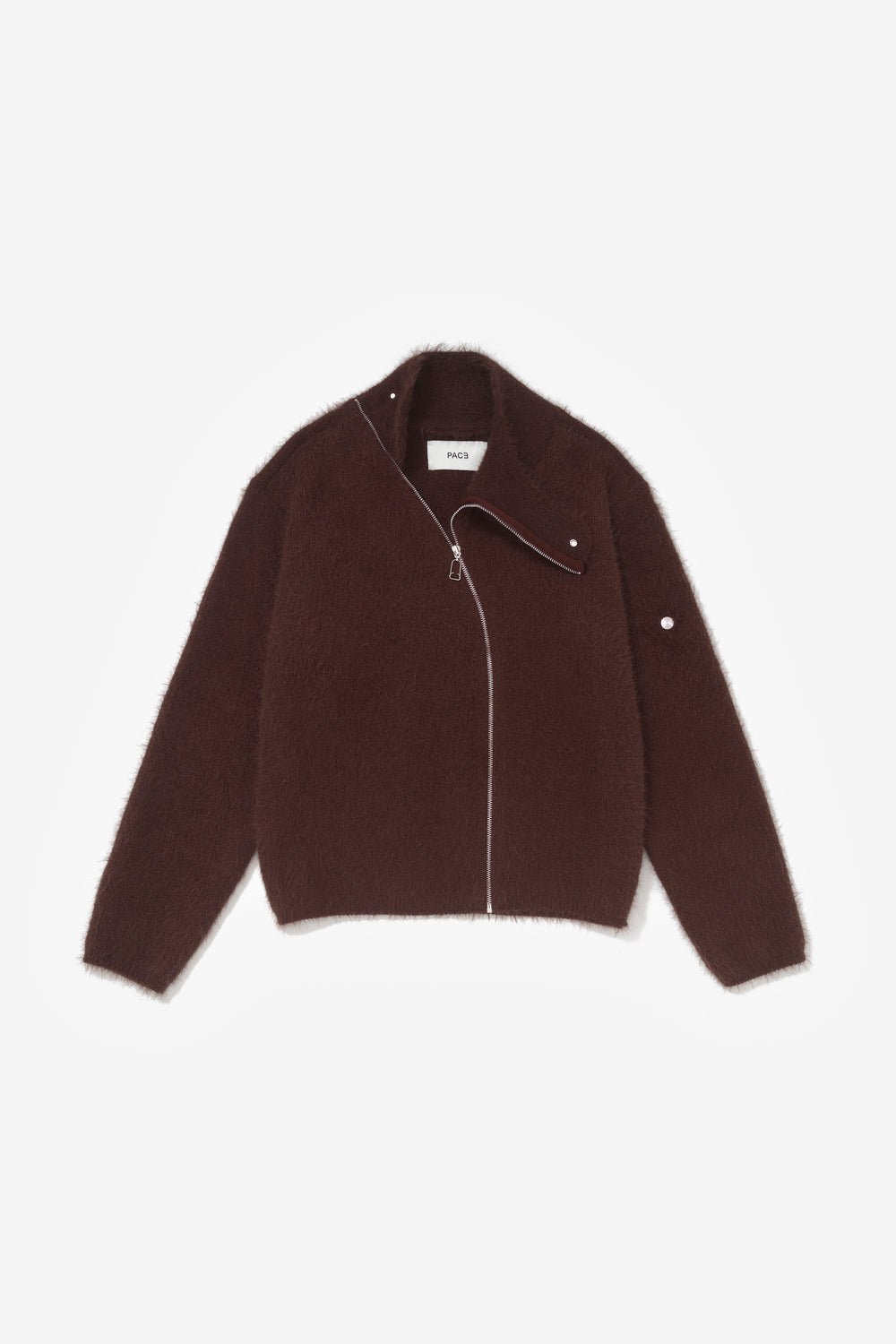 TIRAMISU ZIP UP KNIT BROWN