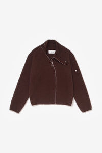 TIRAMISU ZIP UP KNIT BROWN