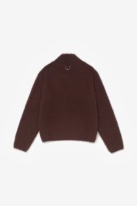 TIRAMISU ZIP UP KNIT BROWN