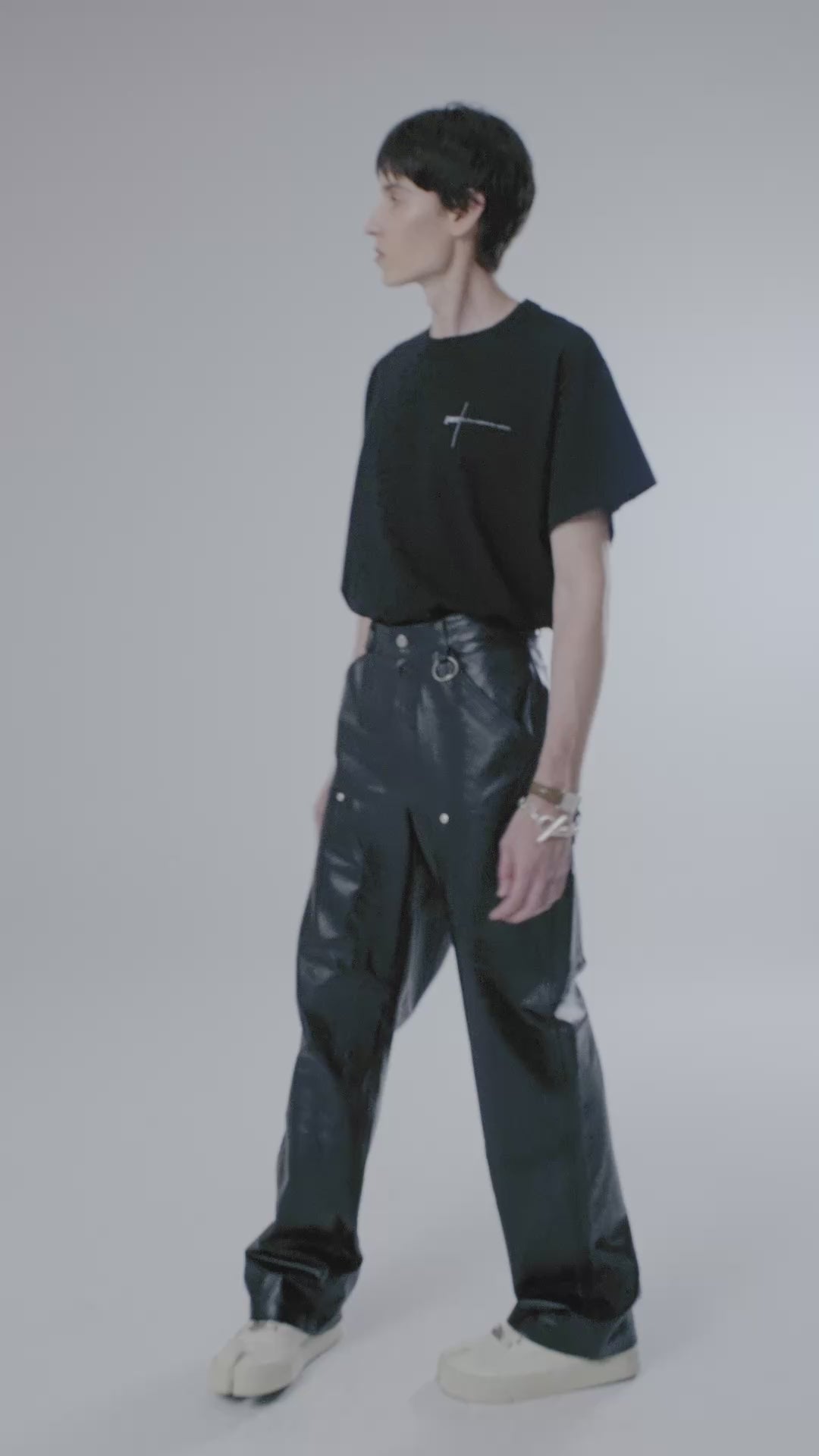 DOUBLE KNEES LEATHER TROUSERS BLACK – PACE ™